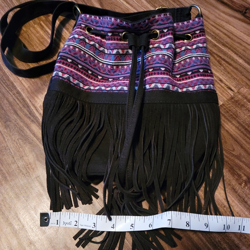 Bethany Mota fringed cross body purse